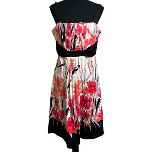MAGGY L Floral Black Strap Dress - Black and Red! White, Size 12